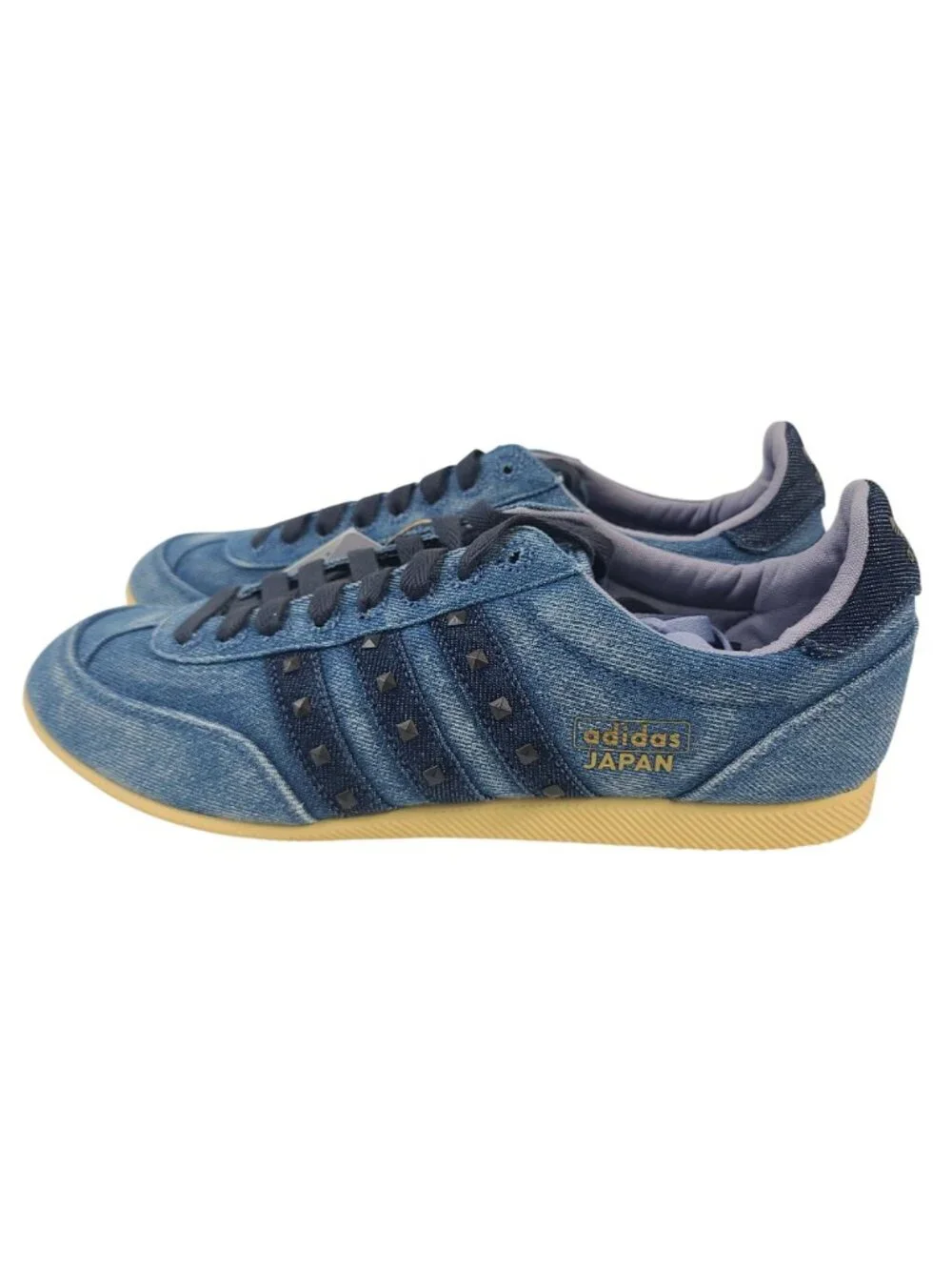NEW Adidas Originals Women's Japan Denim Sneakers Sz 9.5 US Blue w/ Gold Accents